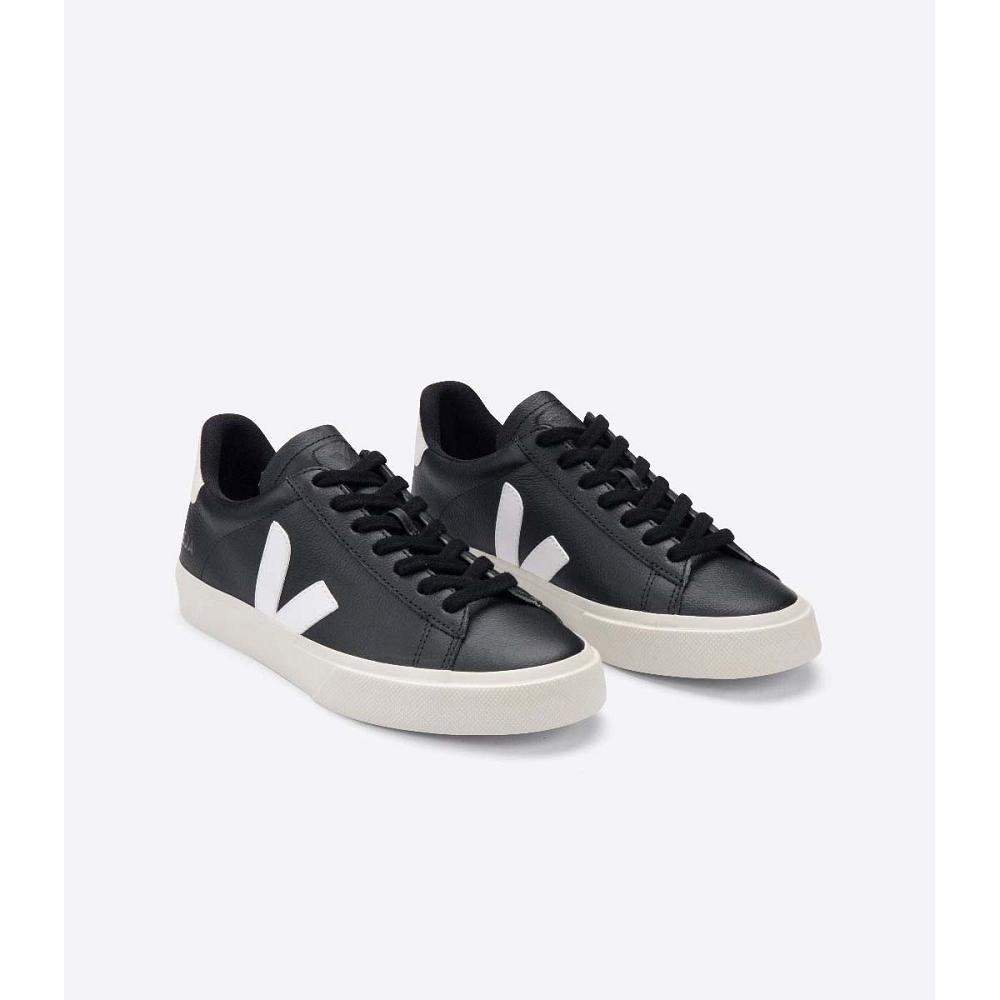 Men's Veja CAMPO CHROMEFREE Low Tops Sneakers Black/White | ZA 294TCE